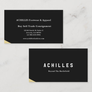 Cartão de visita de Luxo Preto com Ênfase Dourada 