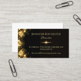 Cartão de Visita de Luxo Preto e Dourado para Conc