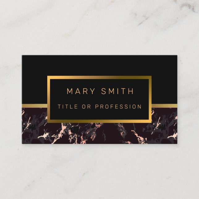 Cartão de visita de Luxury Elegante Marble (Frente)