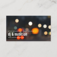 Cartão de visita de luzes ambiente DJ personalizad