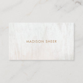 Cartão de visita de madeira de lavagem branca mini