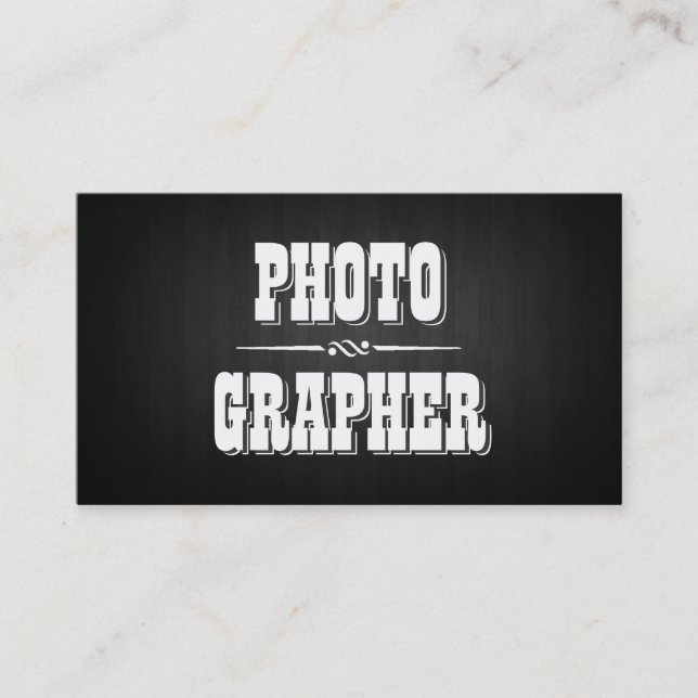 Cartão de visita de madeira escuro do fotógrafo do (Frente)