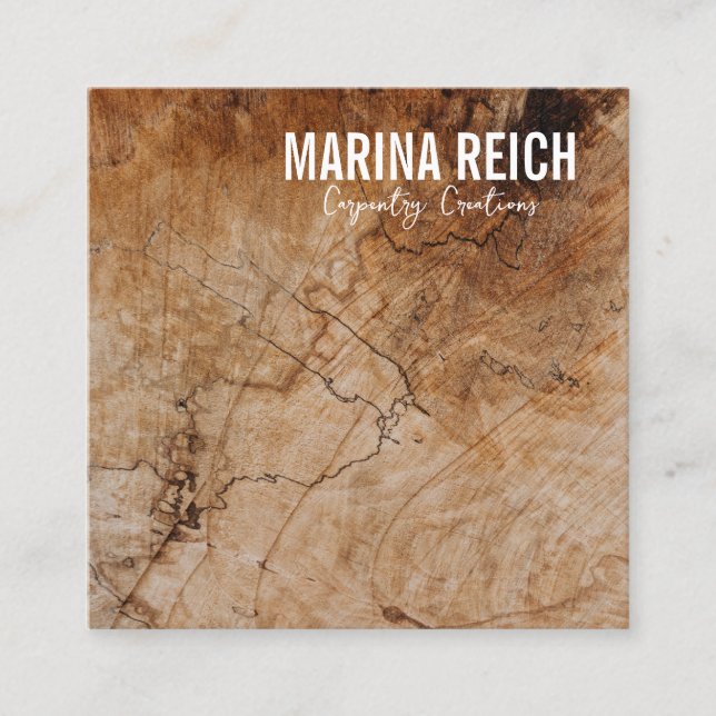 cartão de visita de madeira na moda (Frente)