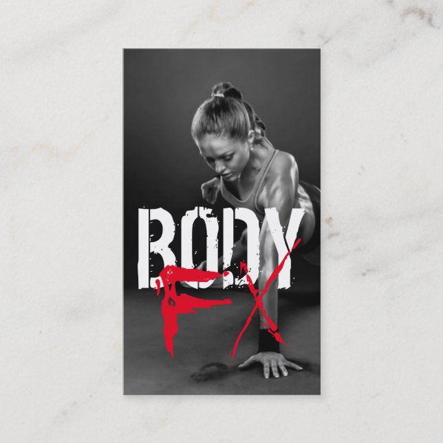 Cartão de visita de Malhação do Gym para Treinador (Frente)