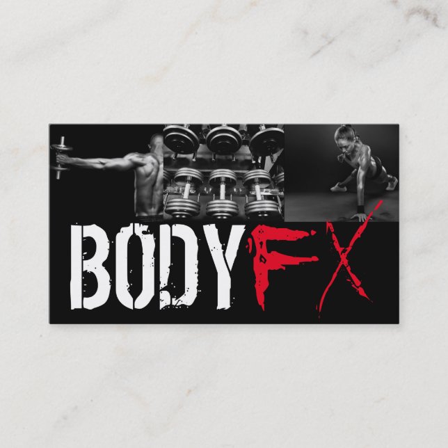 Cartão de visita de Malhação do Gym para Treinador (Frente)