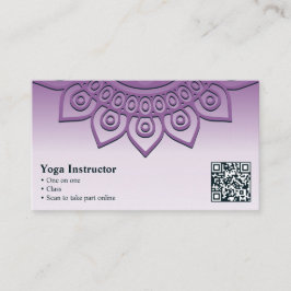 Cartão de visita de Mandala Yoga Roxo Profissional