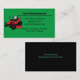 Cartão de visita de manutenção de varejo