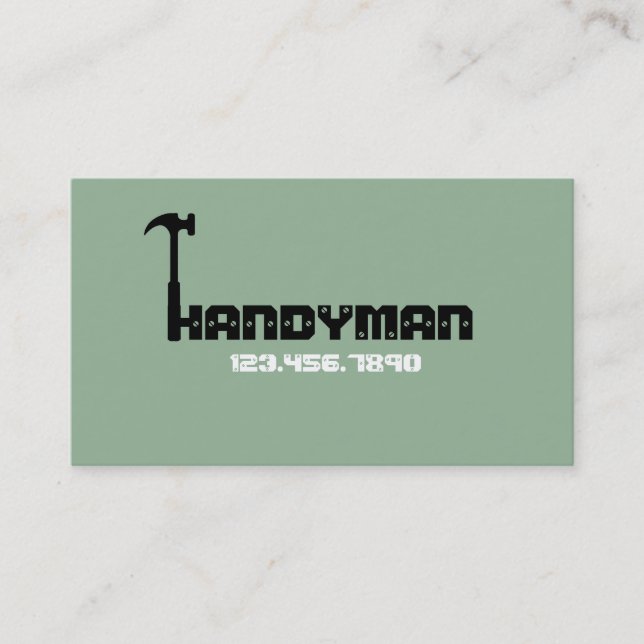 Cartão de visita de Manutenção Moderno do Handyman (Frente)
