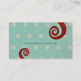 Cartão de visita de mão desolada da espiral vermel