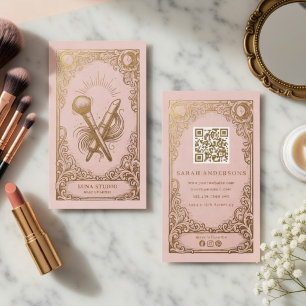 Cartão de Visita de Maquiador   Beleza Boho Vintag