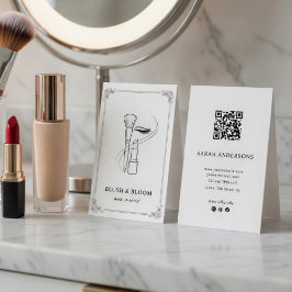Cartão de Visita de Maquiador Elegante com Código
