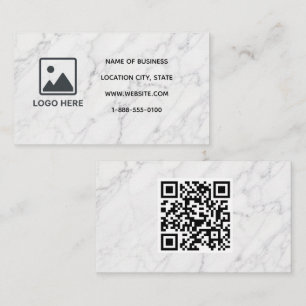 Cartão de Visita de Mármore com Modelo de Código Q