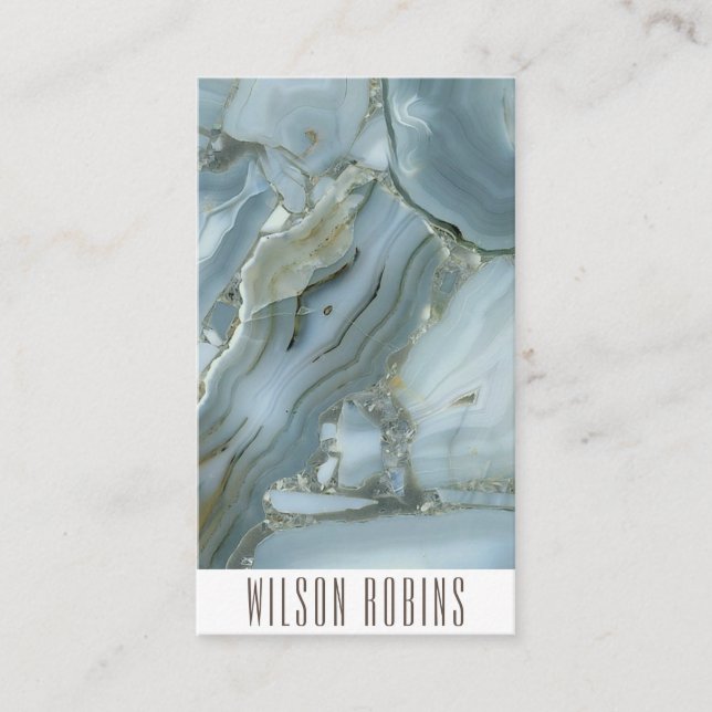 Cartão de visita de mármore de ouro-chic minimalis (Frente)