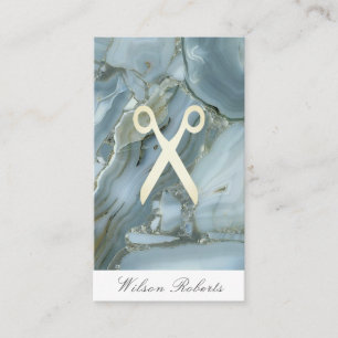 Cartão de visita de mármore de ouro com estilista 