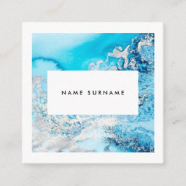 Cartão de visita de mármore do quadrado da