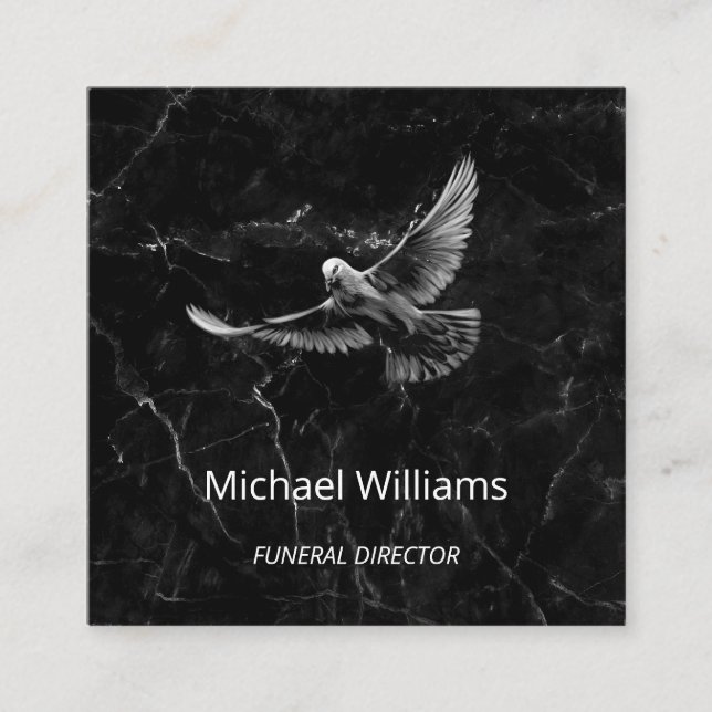 Cartão de visita de mármore preto da porta branca  (Frente)