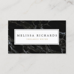 Cartão de visita de mármore preto Luxe