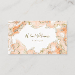 cartão de visita de mármore rosa cor de pêssego
