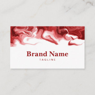Cartão de visita de mármore vermelho e branco