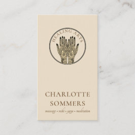 Cartão de Visita de Massagem de Ioga com Mehndi He