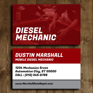 Cartão de Visita de Mecânico Diesel