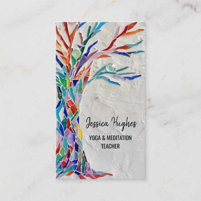 Cartão de visita de Meditação de Yoga (Frente)