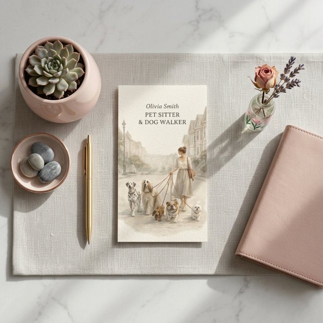 Cartão de Visita de Menina Cuidadora de Animais de (Criador carregado)