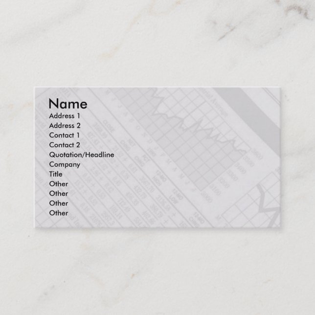 Cartão de visita de mercado de ações (Frente)