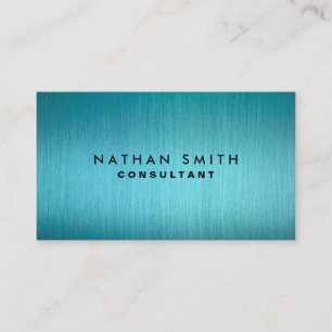 Cartão de visita de metal azul moderno