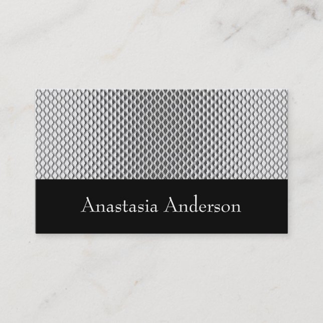 Cartão de visita de metal de prata elegante (Frente)