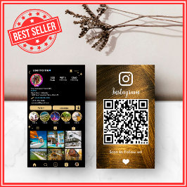 Cartão de Visita de Metal Luxo com Código QR Insta