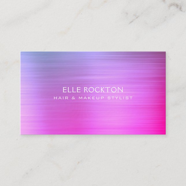 Cartão de visita de metal minúsculo rosa (Frente)