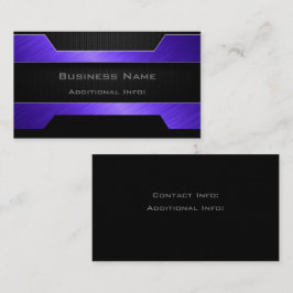Cartão de visita de metal roxo elegante