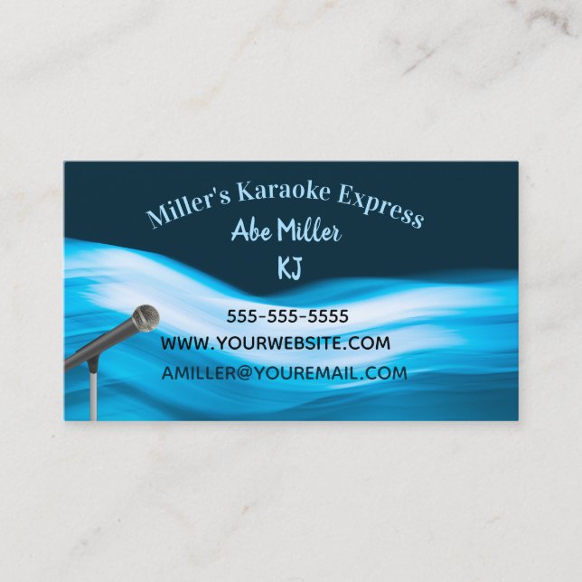 Cartão de visita de Microfone de Karaoke Jockey (Frente)