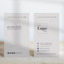 Cartão de visita de mídia social bege moderno