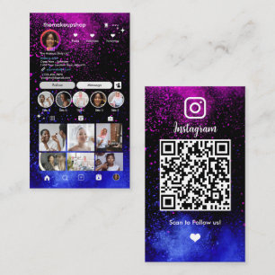 Cartão de Visita de Mídia Social com Código QR do 