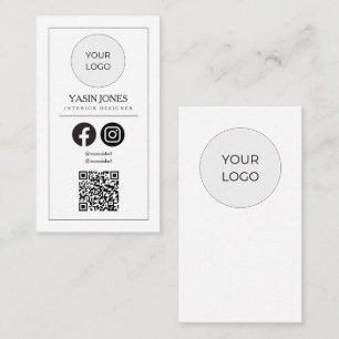 Cartão de Visita de Mídia Social de Código QR Bran