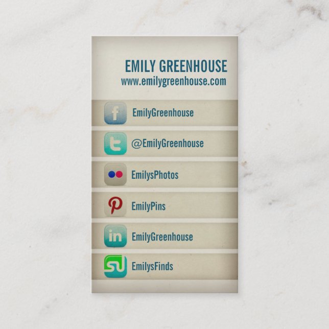 Cartão de visita de mídia social no Facebook (Frente)