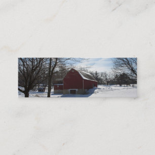 Cartão de visita de Mini Bookmark da Barn Inverno