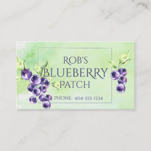 Cartão de visita de mirtilos