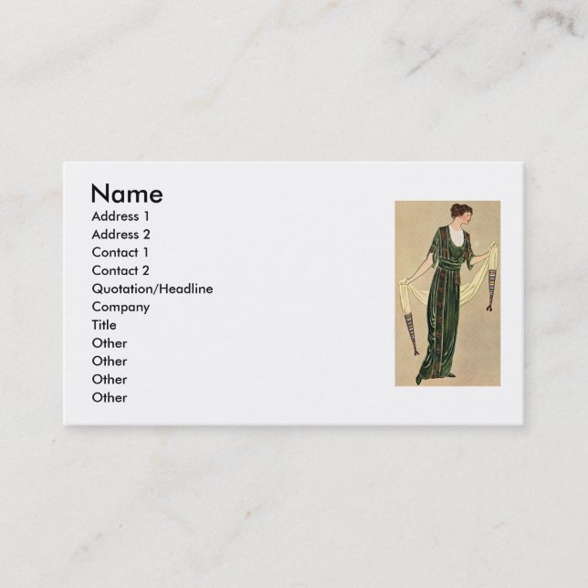 Cartão de visita de moda (Frente)