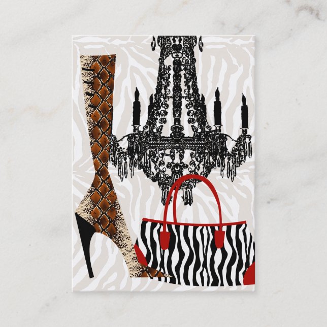 Cartão de visita de moda Folha de Arranque Couro e (Frente)