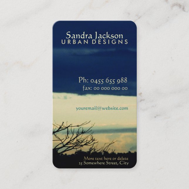 Cartão de visita de modelagem em nuvem (Frente)