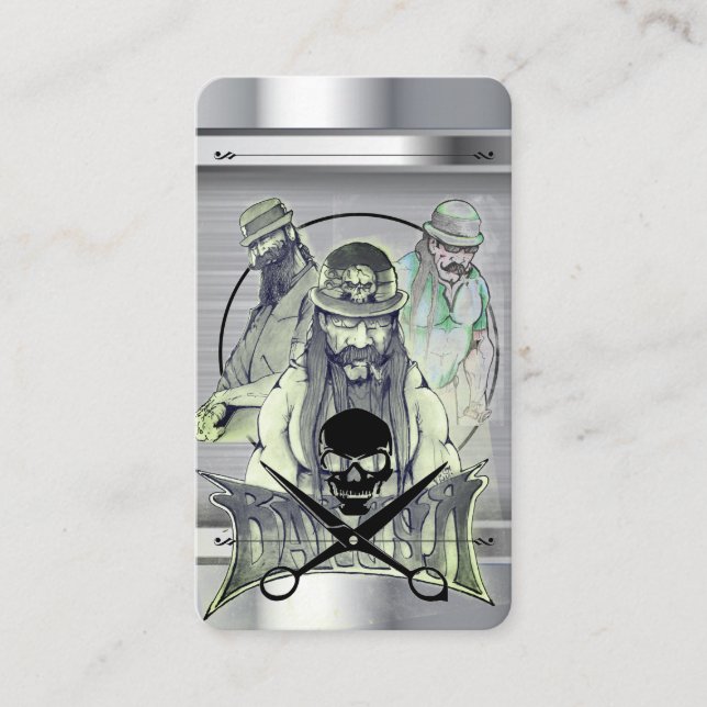 Cartão de visita de Modelo de barbeiro (Frente)