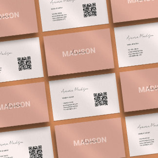 Cartão de visita de moderno código QR de Boho mini