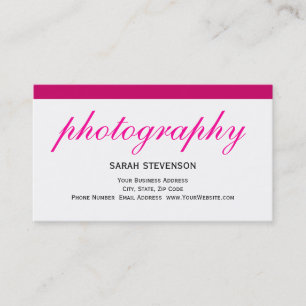 Cartão de visita de Monograma Branco Rosa