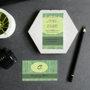 Cartão de visita de Monograma Chic Asiático