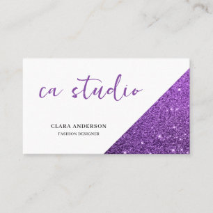 Cartão de visita de Monograma com Glitter Puro