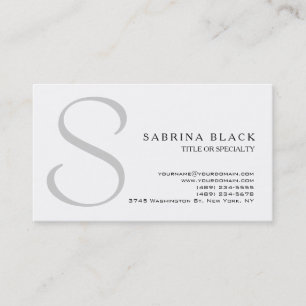 Cartão de visita de Monograma da Cinza Branca Mode