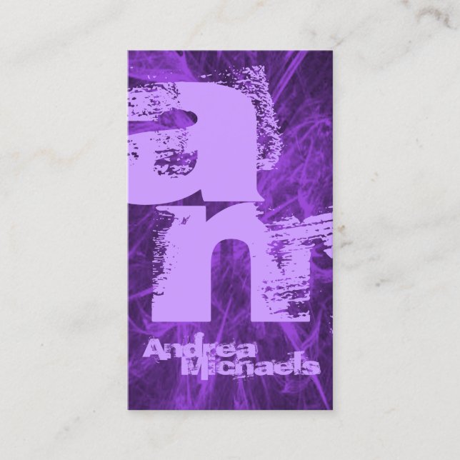 Cartão de visita de Monograma de Dois Tons (Frente)